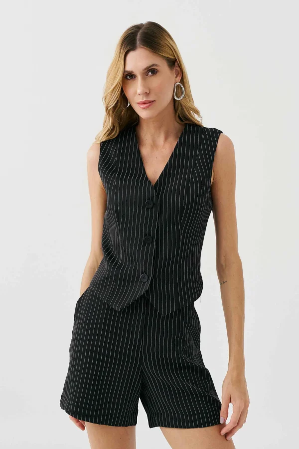 CONJUNTO ALF RISCA DE GIZ COLETE DECOTE V - Imagem 4