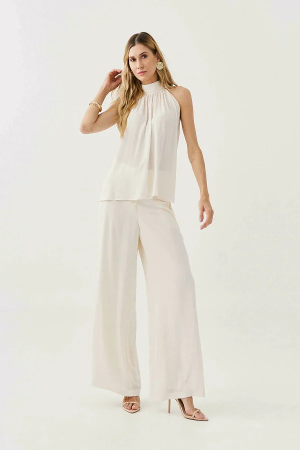 CONJUNTO CREPE BL GOLA FRANZIDO CL COS ELASTICO