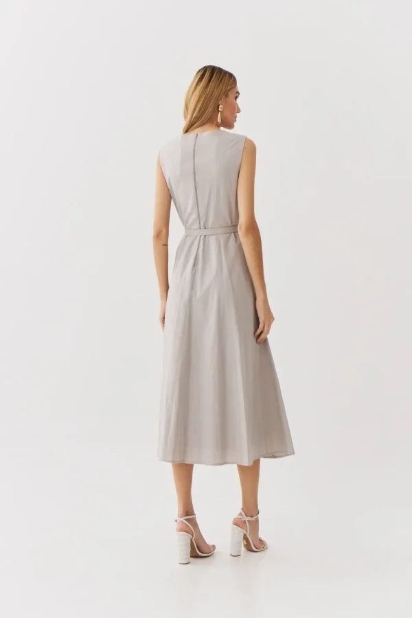 VESTIDO LINHO BLUSA SOBREPOSTA CINTO - Imagem 7