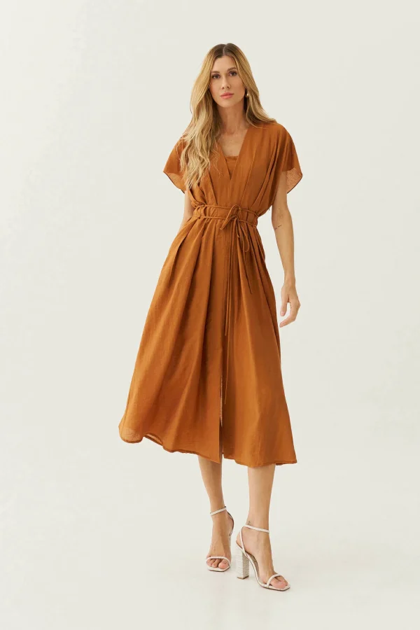 VESTIDO MIDI MORCEGO LYOCEL LINEN - Imagem 6