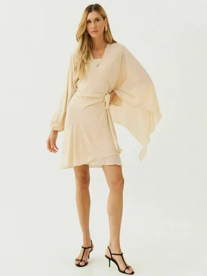 VESTIDO CREPE CAPA TRANSP AMARRACAO