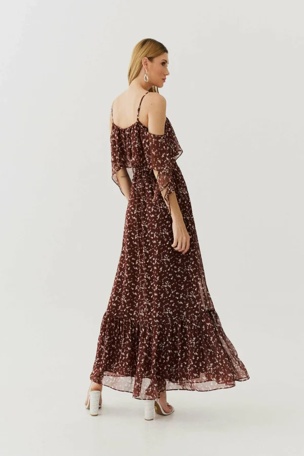 VESTIDO LONGO CHIFFON EST BOHO ALCA BABADO - Imagem 7