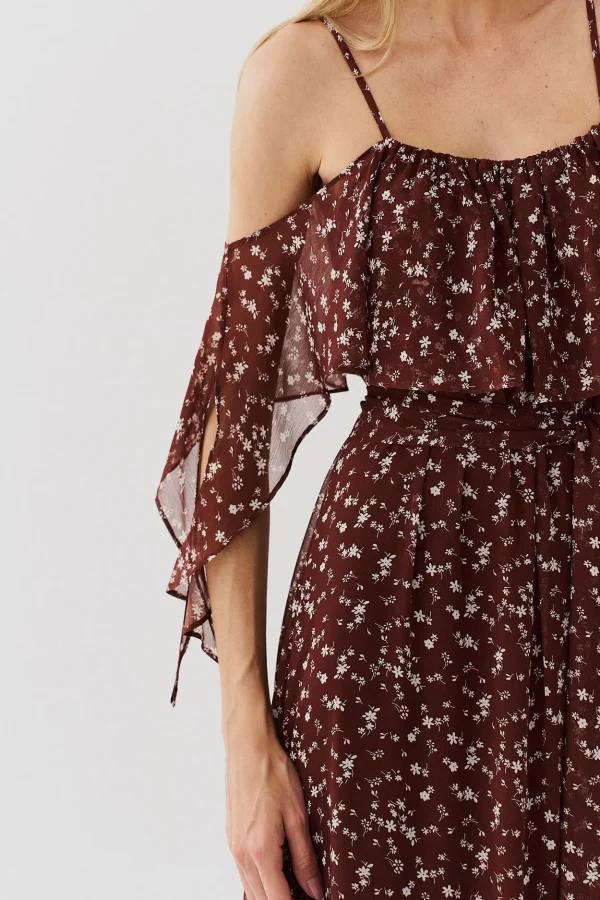 VESTIDO LONGO CHIFFON EST BOHO ALCA BABADO - Imagem 4