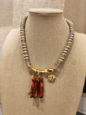 COLAR PEIXES E CORAL