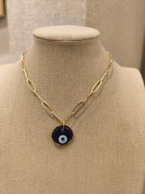 COLAR DOURADO ELOS OLHO