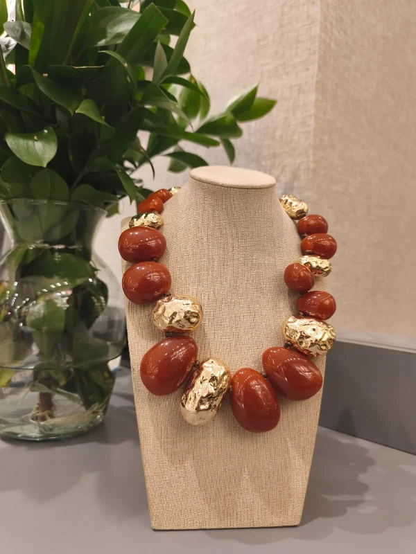 COLAR DOURADO ABS TEXT RESINA - Imagem 2