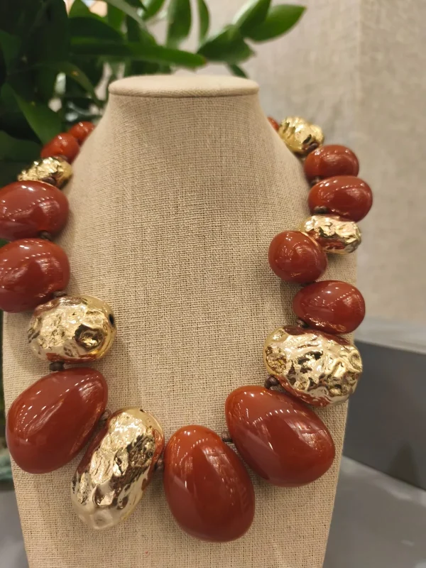 COLAR DOURADO ABS TEXT RESINA - Imagem 6