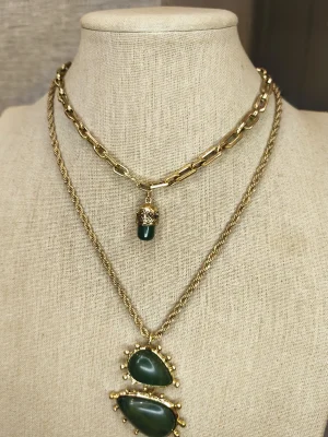 COLAR DUP DOURADO RESINA