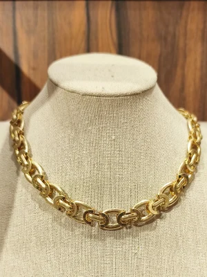 COLAR DOURADO FOSCO ELOS