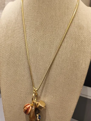 COLAR DOURADO PENCA RESINA