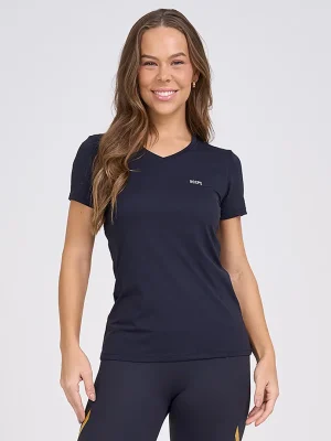 T-SHIRT DECOTE V BARRA RETA