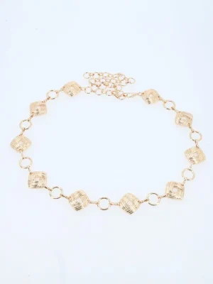 CINTO FEMININO CORRENTE DE METAL DOURADO