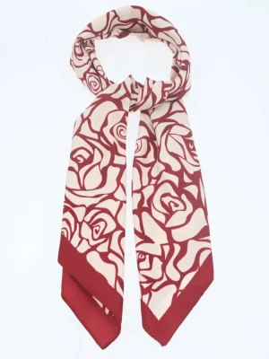 LENÇO ESTAMPADO ROSAS TOQUE SUAVE, VERSÁTIL E ELEGANTE