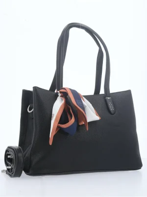 BOLSA TOTE MÉDIA COM LENÇO E ALÇA DUPLA