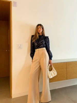 CALÇA WIDE LEG PREGAS DUPLA