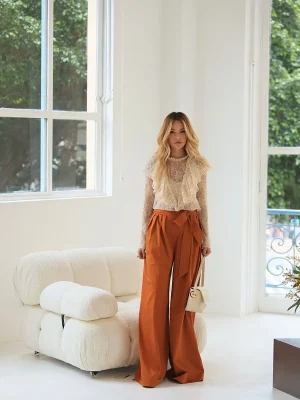 CALÇA MAXI PANTALONA PREGAS