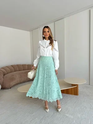 SAIA ALGODAO REBORDADO EVASE C/PONTO PALITO