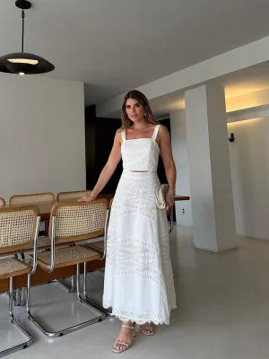 CONJUNTO TULE FOLHAGEM BORDADO