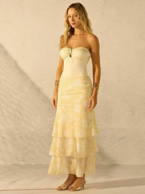 SAIA CHIFFON CAMADAS ESTAMPADA