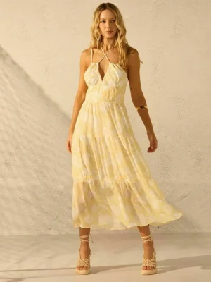 VESTIDO LONGO CHIFFON ESTAMPADO