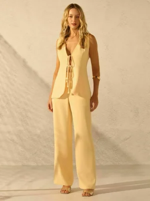 CONJUNTO ALFAIATARIA COLETE POMPONS