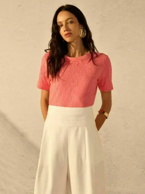 CAMISETA RENDA COM MALHA