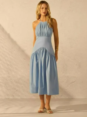 VESTIDO TRICOLINE CINTURA BAIXA