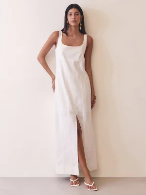 VESTIDO LINHO RECORTES