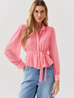 CAMISA CHIFFON BALONE FAIXA LENCO