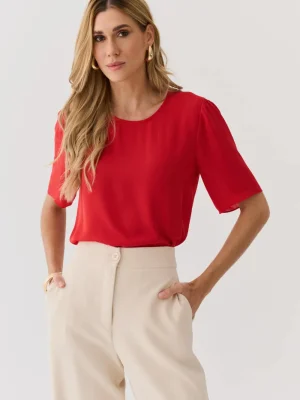 BLUSA CREPE MG CURTA BASICA