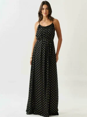 VESTIDO LG ALCA CREPE MET CORDAO DEC