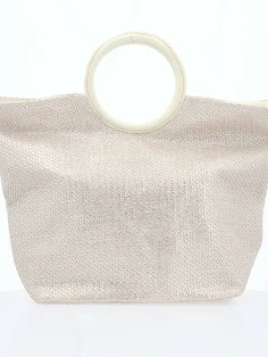 BOLSA DE VERÃO EM RÁFIA COM ALÇA FIXA