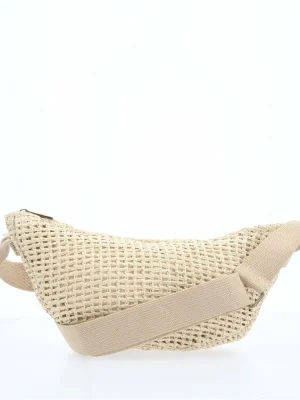 BOLSA BAGUETE FEMININA TRANSVERSAL DE PALHA