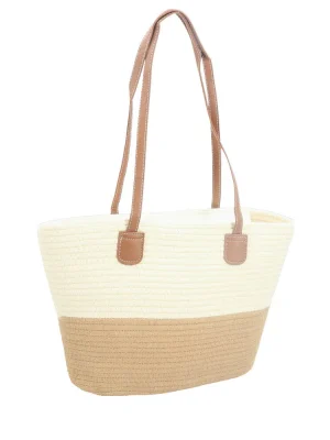 BOLSA DE PRAIA FEMININA BICOLOR MODELO TOTE