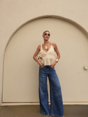 CALÇA JEANS PALAZZO