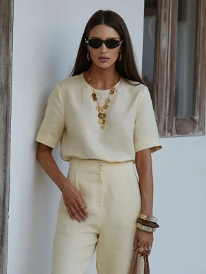 BLUSA LINHO MG CURTA