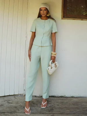 CALCA ALF DE VISCOSE C/ PREGA E CINTO FORRADO