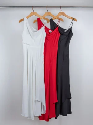 VESTIDO CREPE DEC ASSIMETRICO C/ DET BRILHO