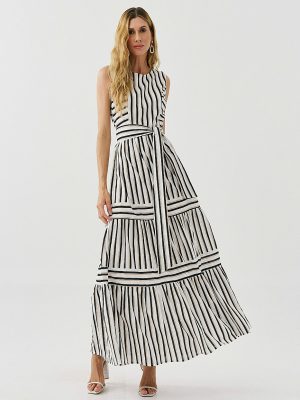 VEST LG TRIC LISTRADO C/RECORTES SAIA