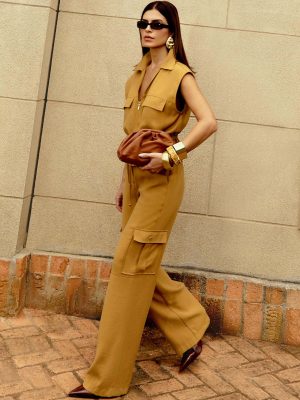 CALÇA RETA FEMININA BOLSO CARGO