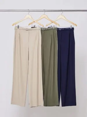 Calca Twill Com Det Vivo Listrado