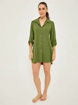 SAIDA MANGA 3/4 COM BOTAO